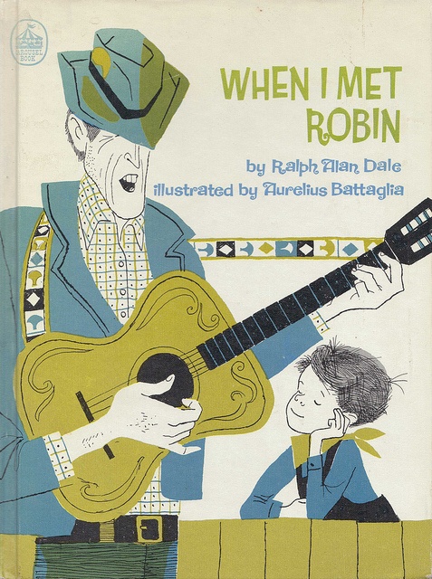 The cover of "When I met Robin," illustrated by Aurelius Battaglia, an iconic artist in mid-century graphic design.