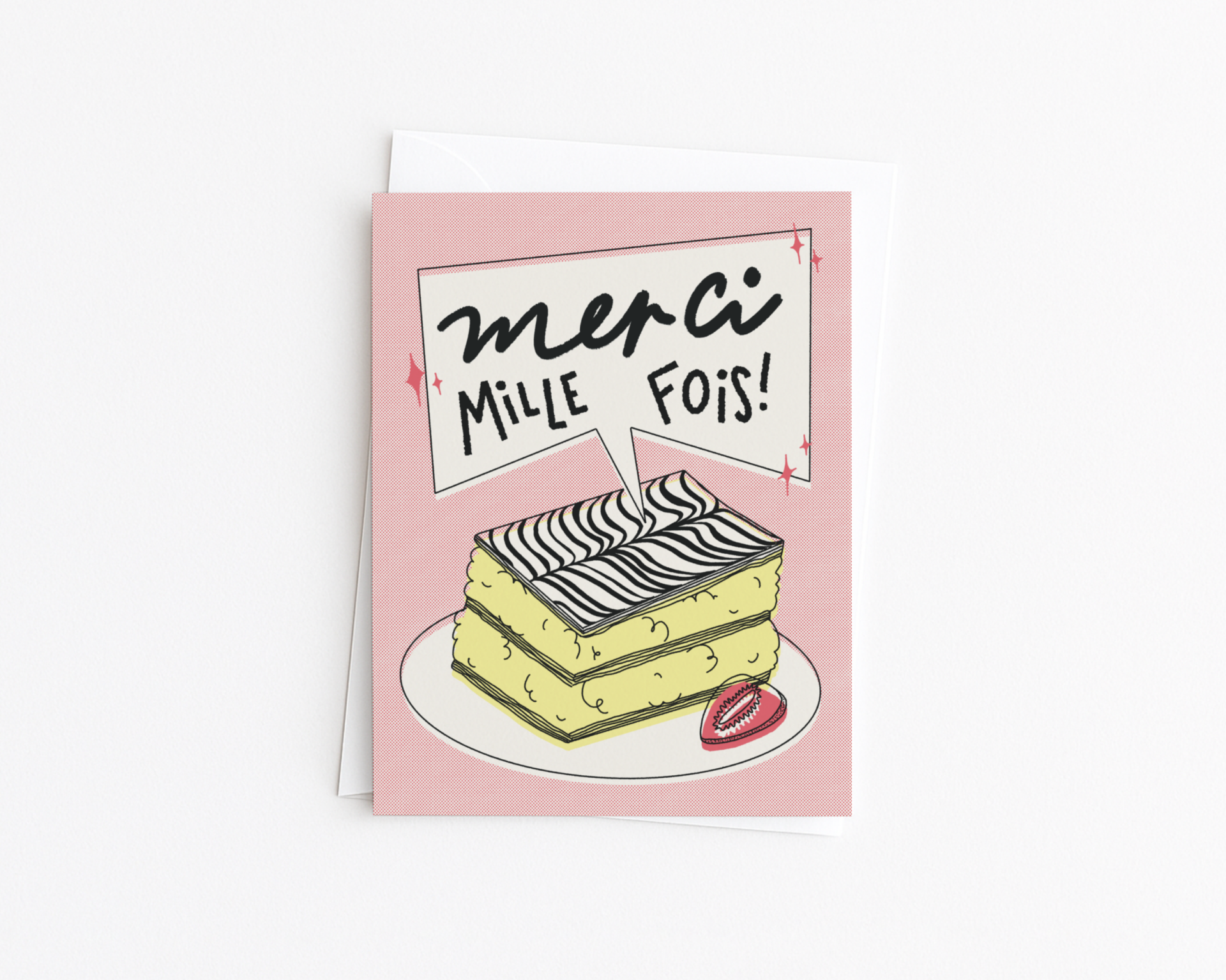 Merci Mille Feuille minimal flat lay
